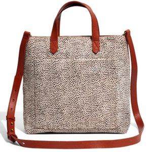 NWT Madewell The Zip Top Small Spotted Calf Hair Transport Crossbody Bag